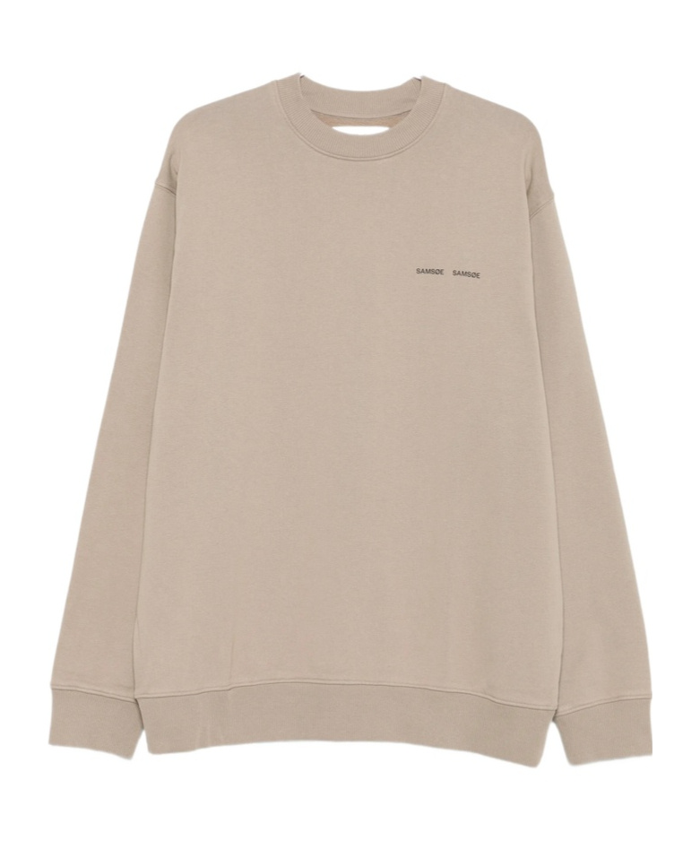 Samsoe & Samsoe Logo Long-sleeved Sweatshirt In Neutral