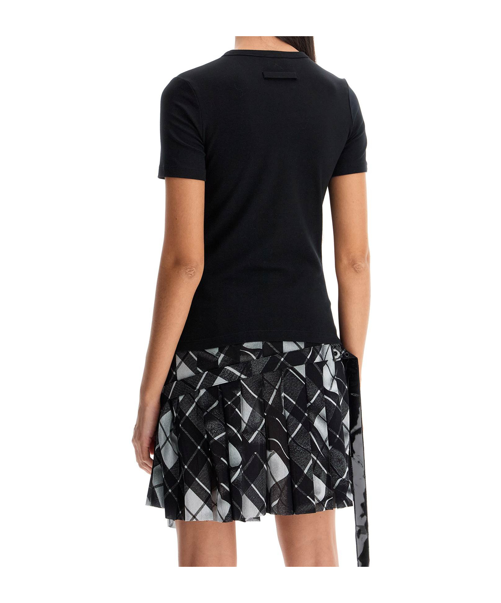 Shop Jean Paul Gaultier Logo Patch Crewneck T-shirt In Black