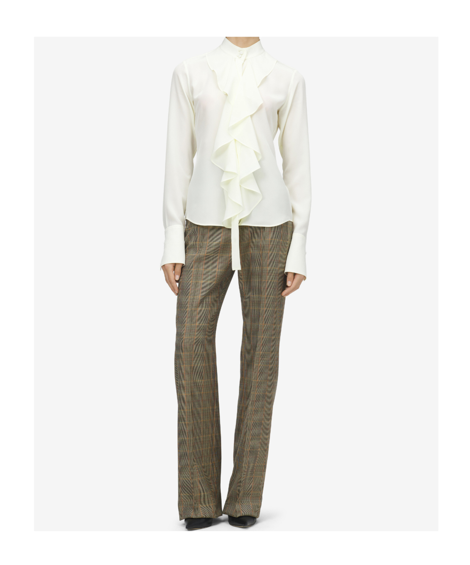 Alexander Mcqueen Women's Ruffled Shirt In Cream In White