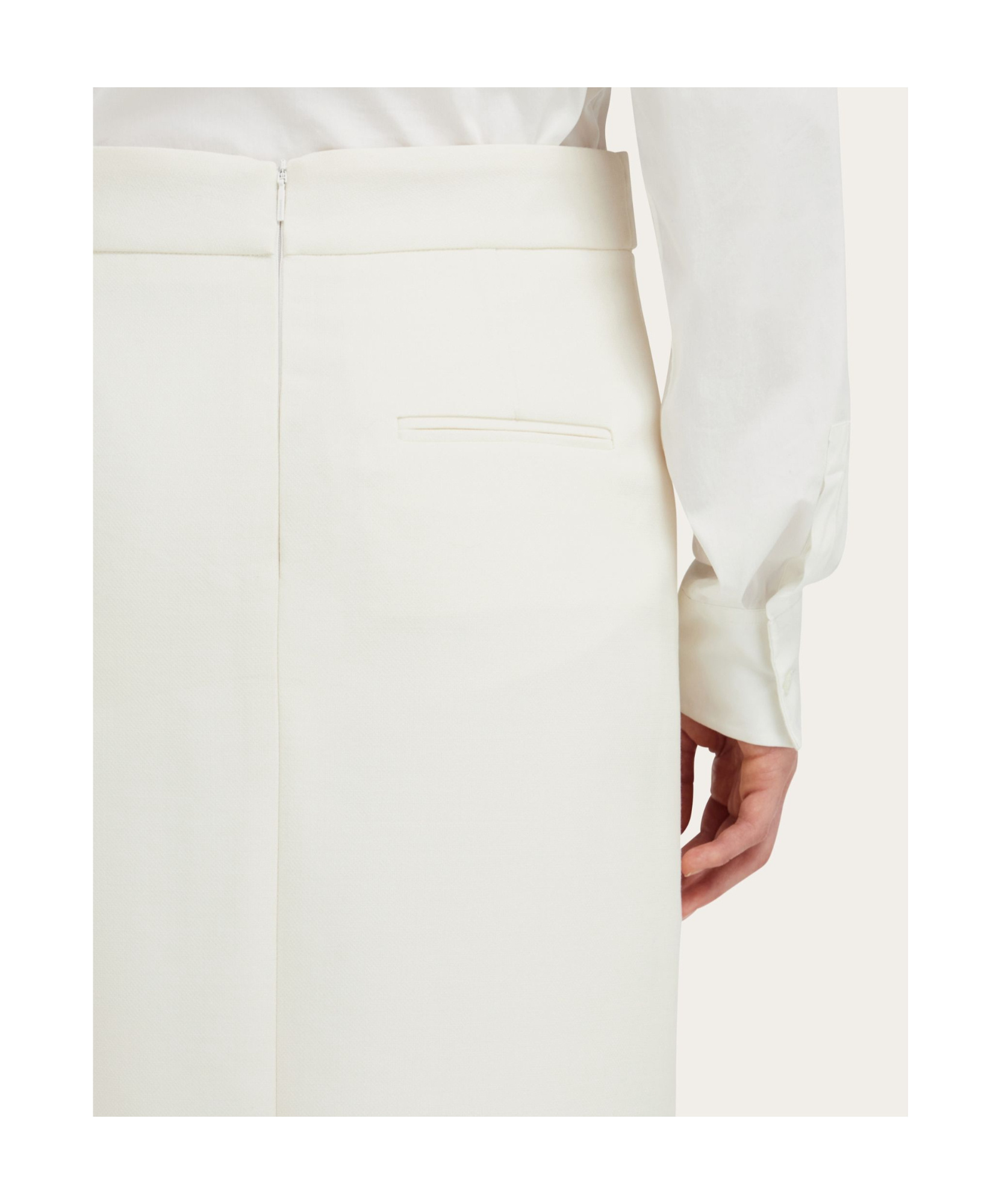 Ferragamo High Slit Pencil Skirt In Neutral