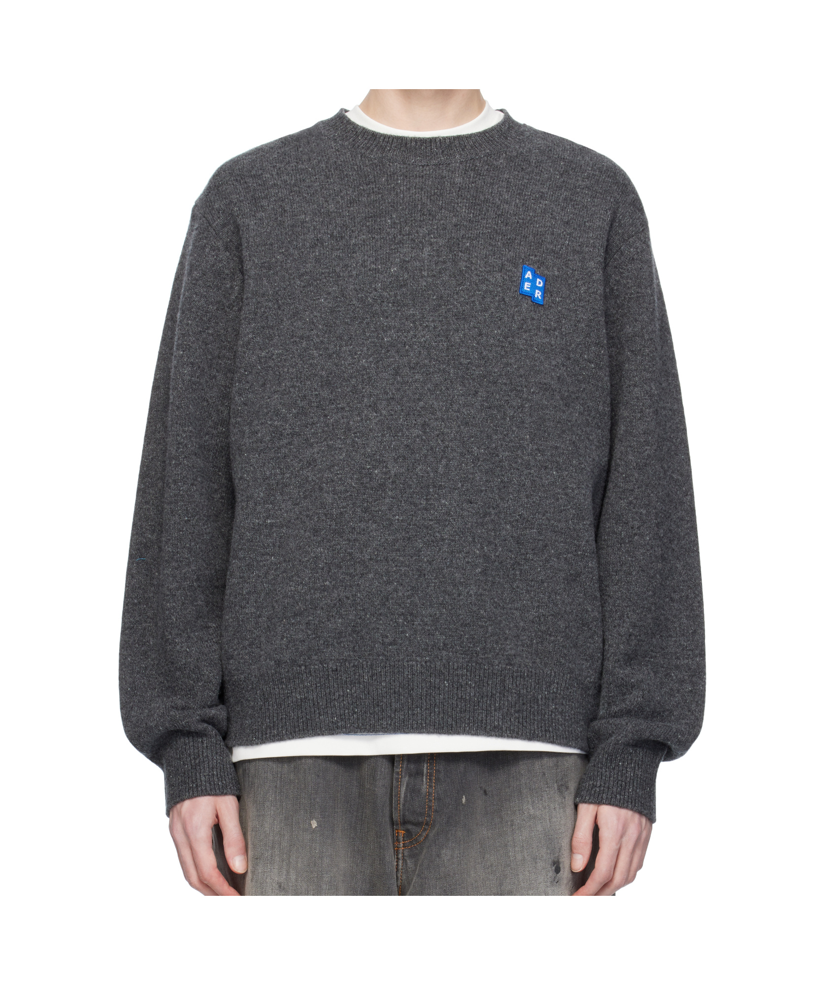 Ader Error Crew Neck Long Sleeve Sweater In Black