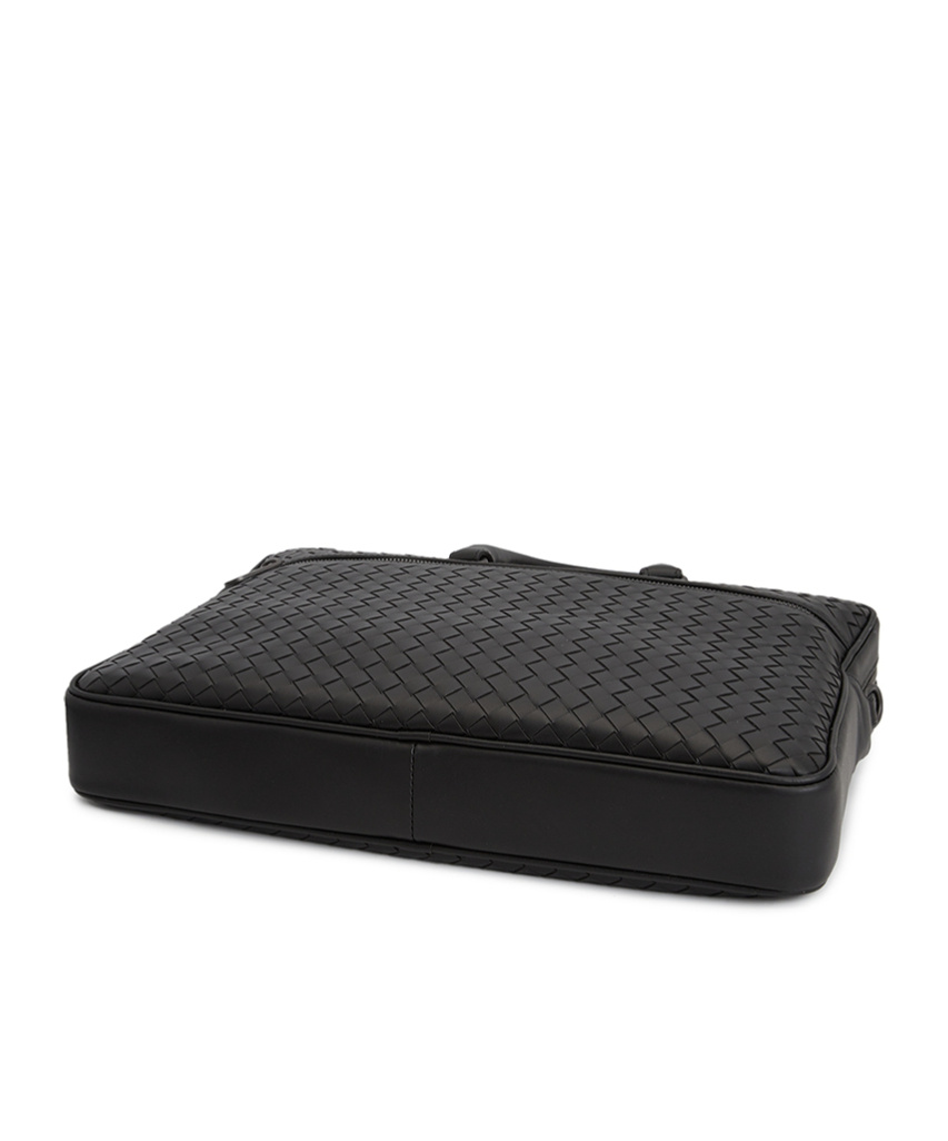 Bottega Veneta Intreciato Briefcase In Black