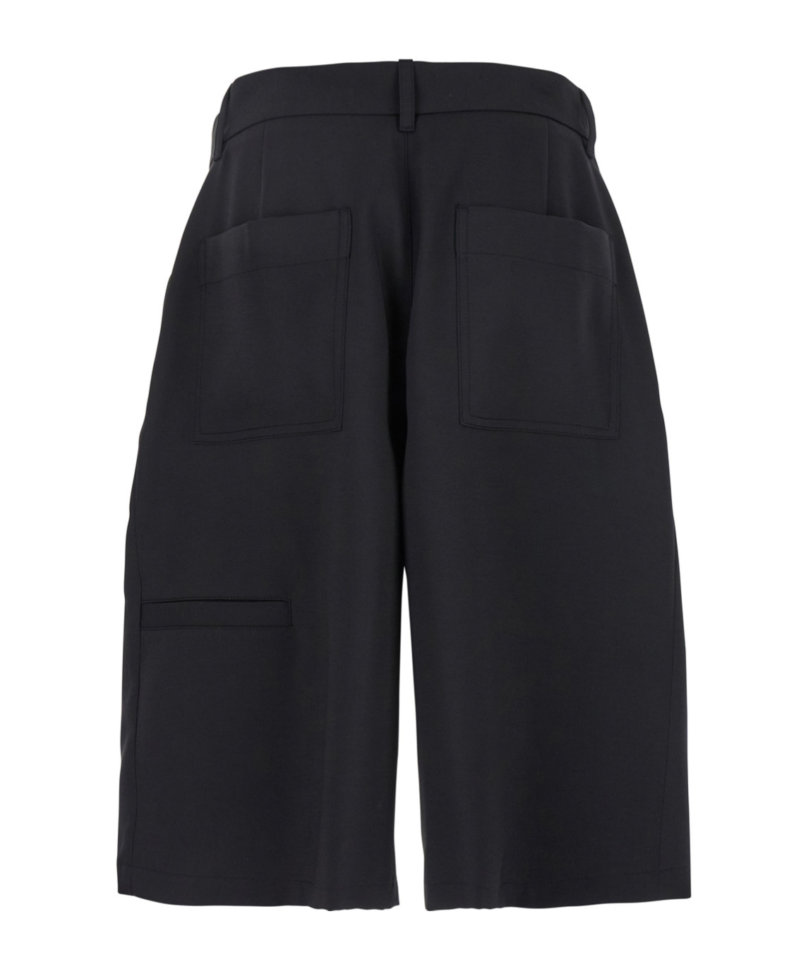 Wooyoungmi Bermuda Shorts With Front And Side Pleats In Black