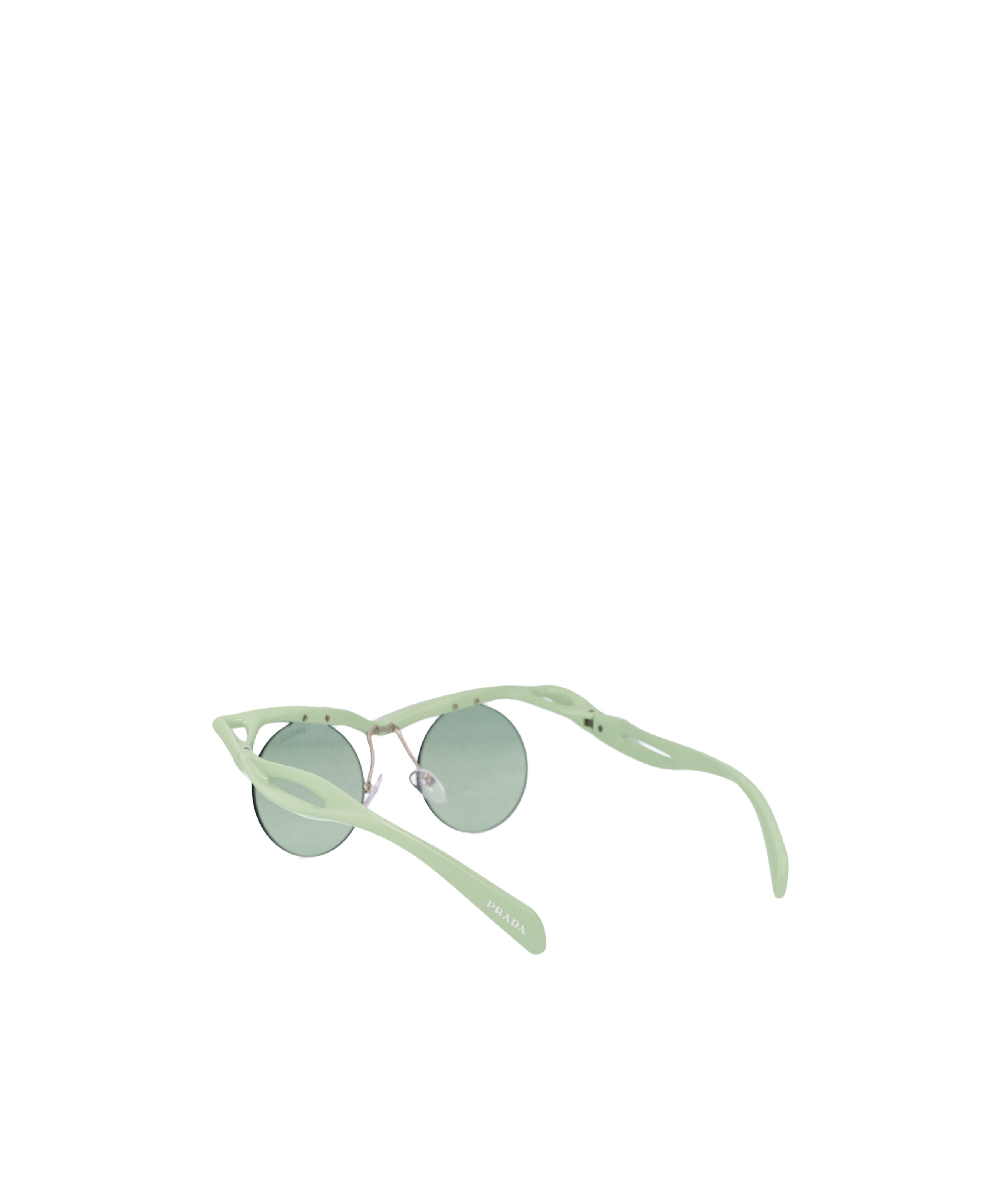 Shop Prada Round-frame Sunglasses In Green