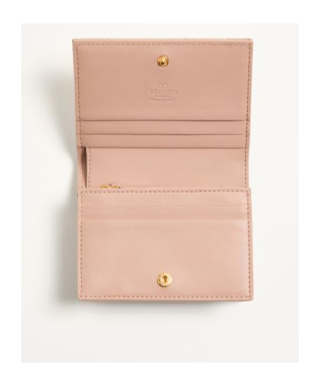 Valentino Garavani Garavani Quiltie 67 Wallet In Quilted Nappa Woman Rose Cannelle Uni In Cinnamon Rose