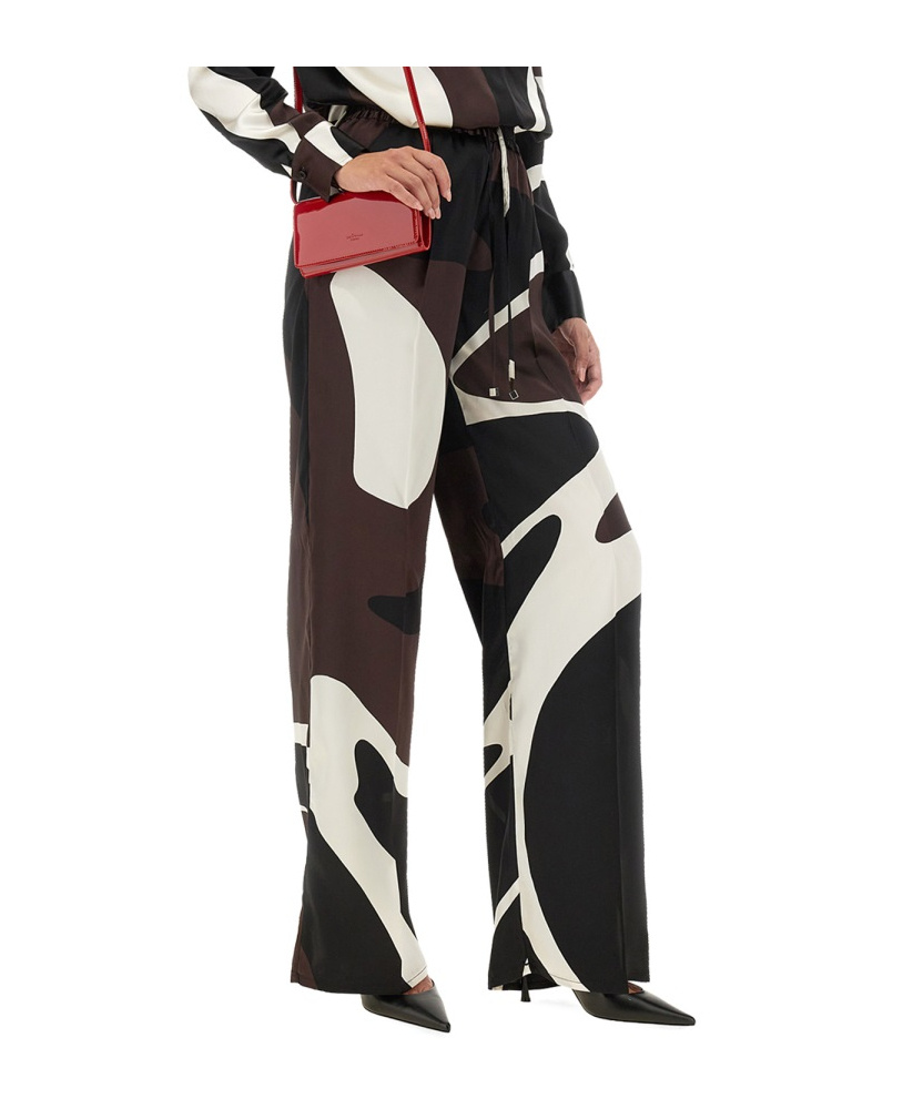 Shop Kiton Printed Patterned Pants In Black