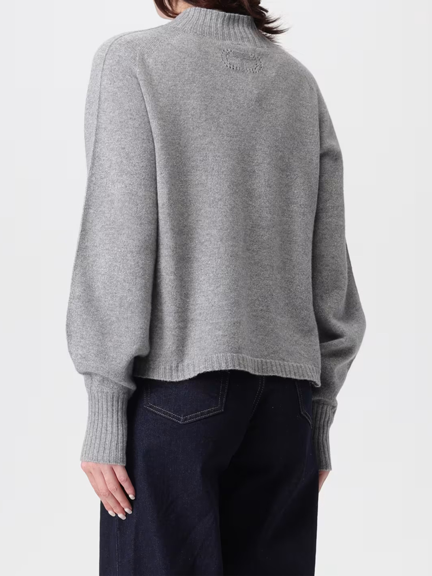 Twinset Mock-neck Sweater In Gray