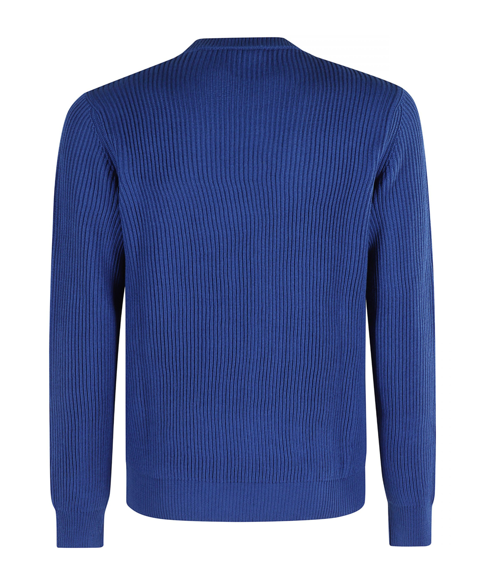 Roberto Collina Ribbed Crewneck Long Sleeve Sweater In Blue