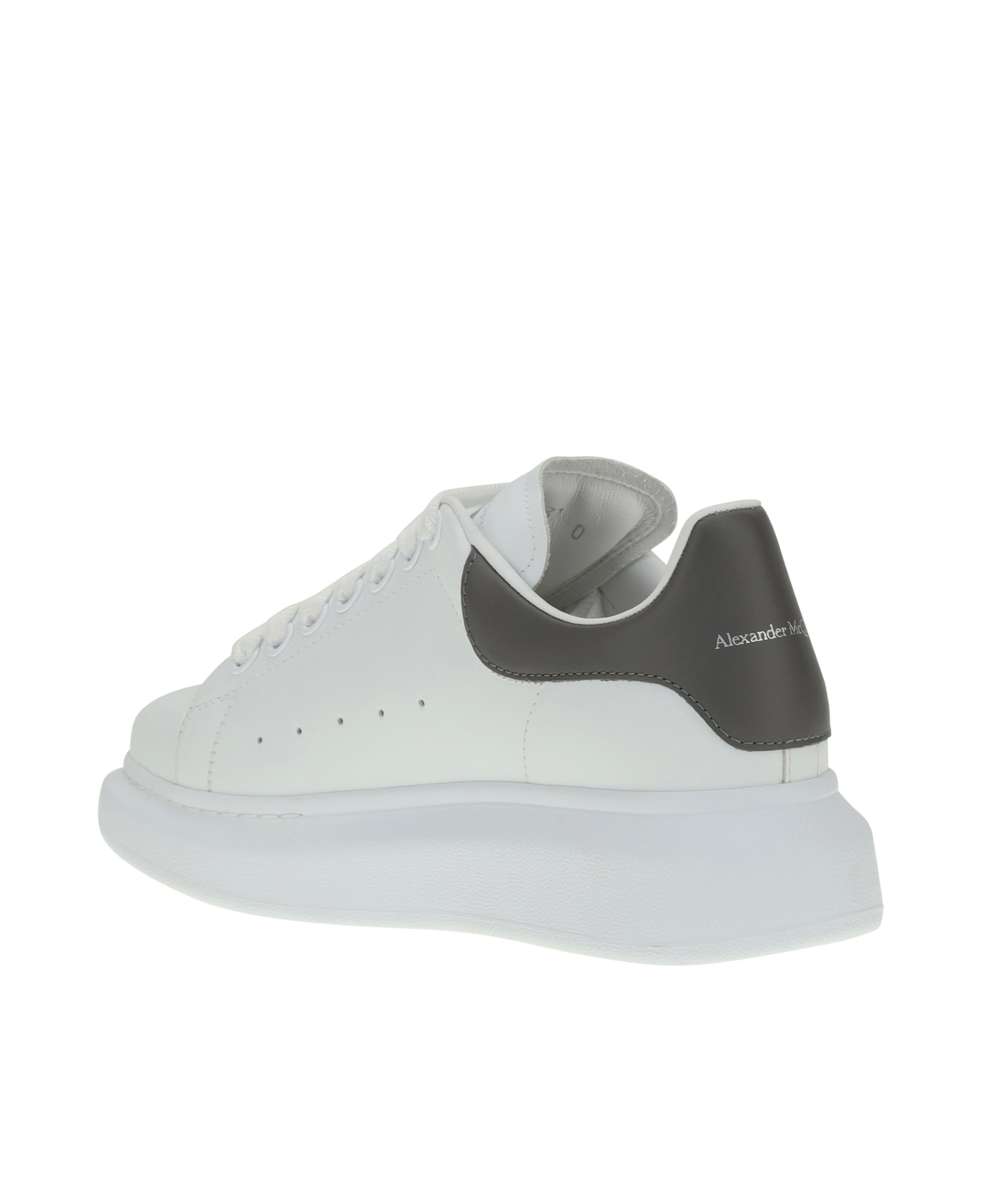 Alexander Mcqueen Platform Leather Sneakers Press-studded Logo In White