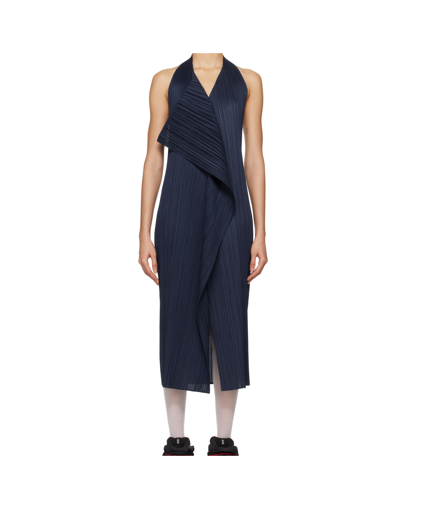 Issey Miyake Navy Monthly Colors November Maxi Dress In Black
