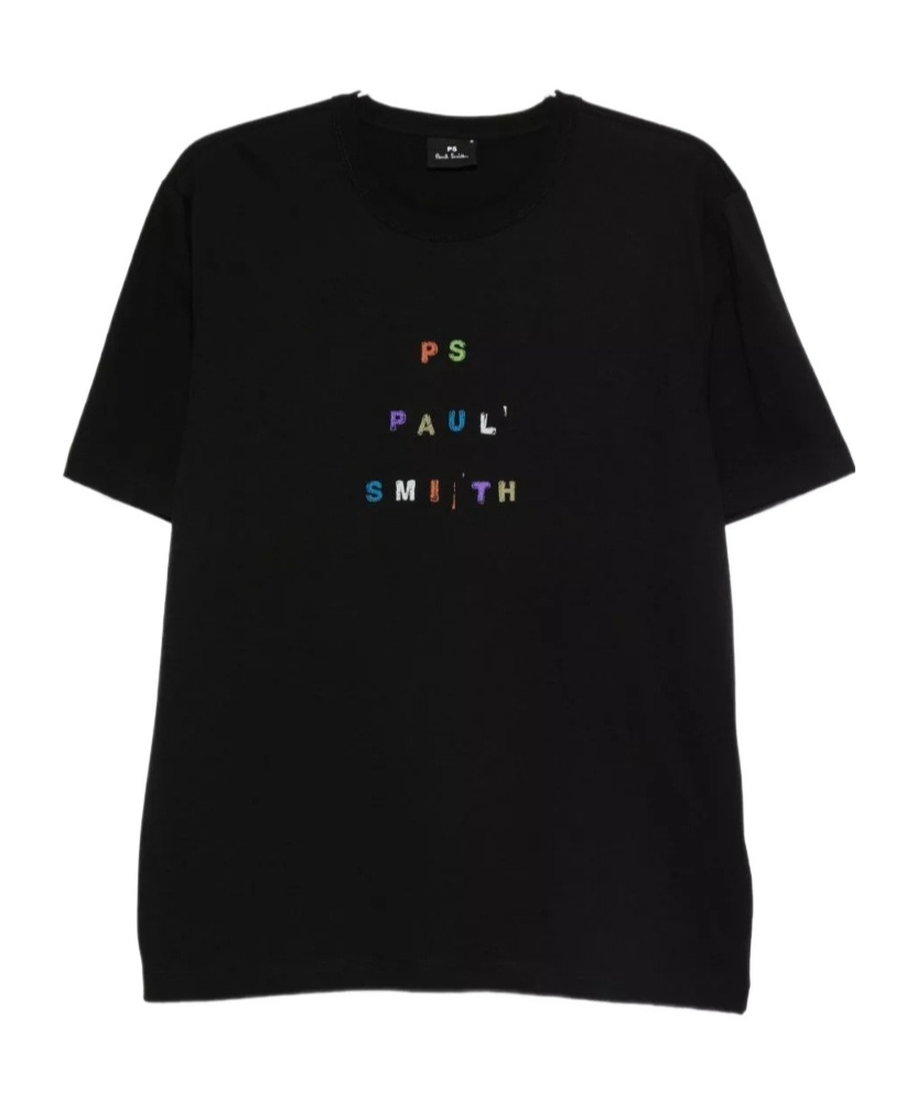 Paul Smith Crew Neck Graphic Print Short Sleeves T-shirt In Black