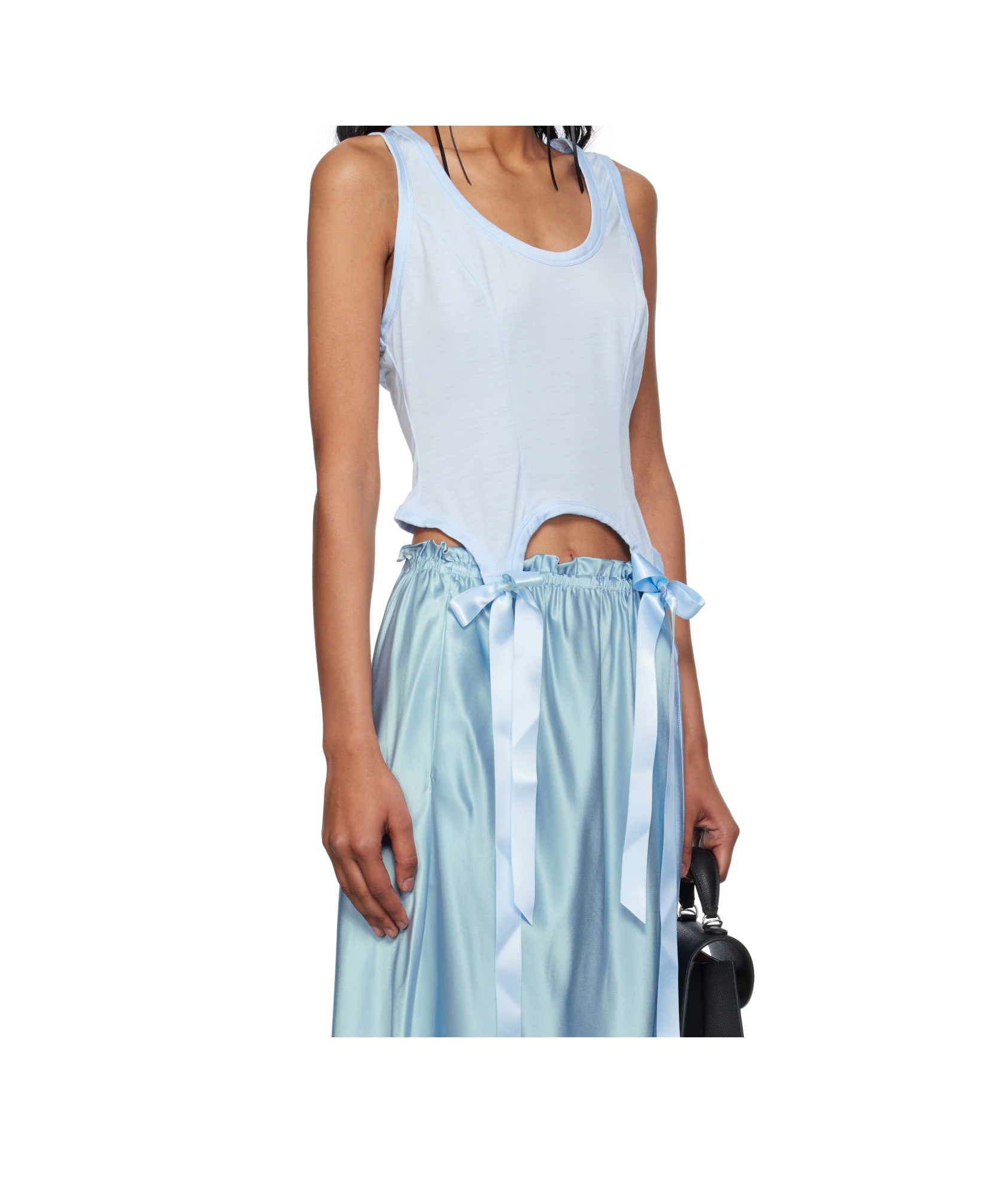 Simone Rocha Bow Tail Easy Vest In Blue