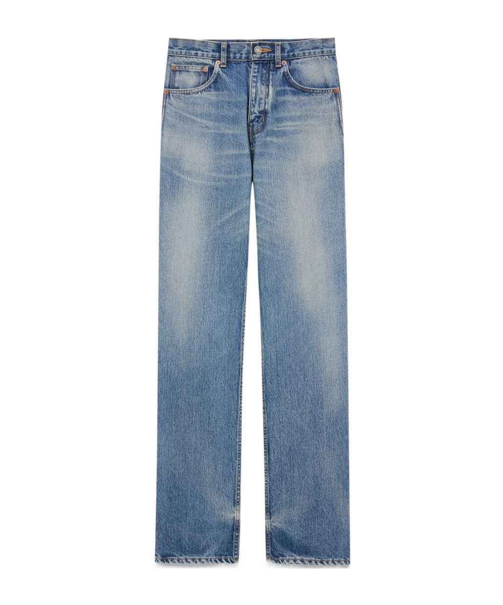 SAINT LAURENT STRAIGHT JEANS IN BENJAMIN BLUE DENIM