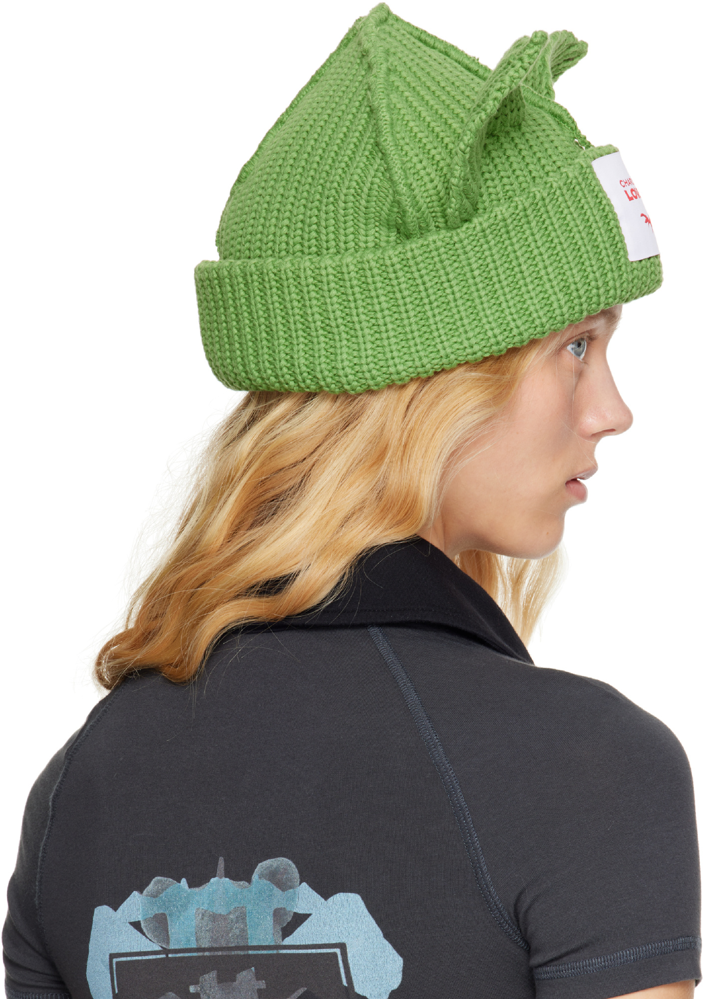 Charles Jeffrrey Loverboy Chunky Ears Beanie In Green