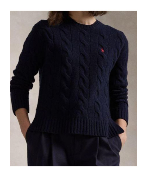 Shop Polo Ralph Lauren Pony Embroidered Cable-knitted Jumper In Black
