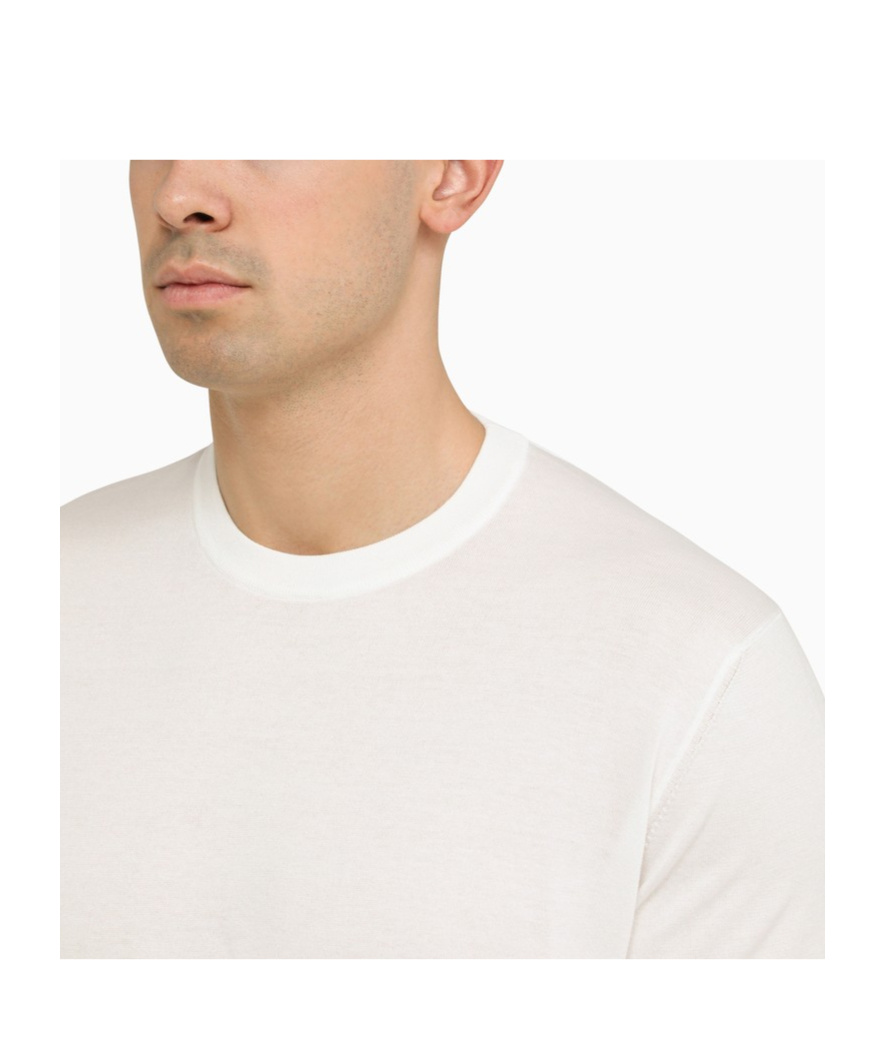 Loro Piana Short-sleeved Knitted T-shirt In White