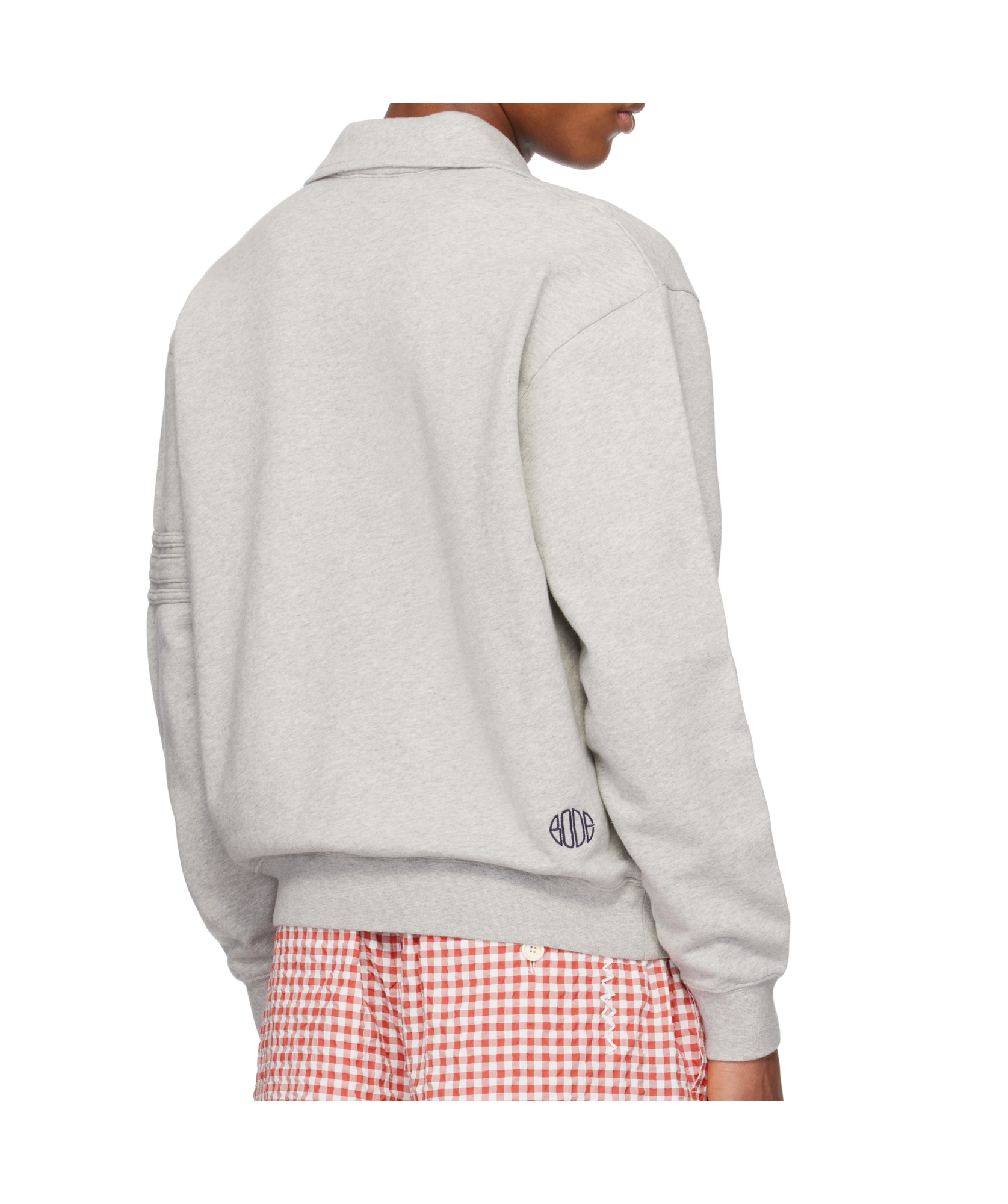 Bode Long Sleeve Polo Shirt In Gray