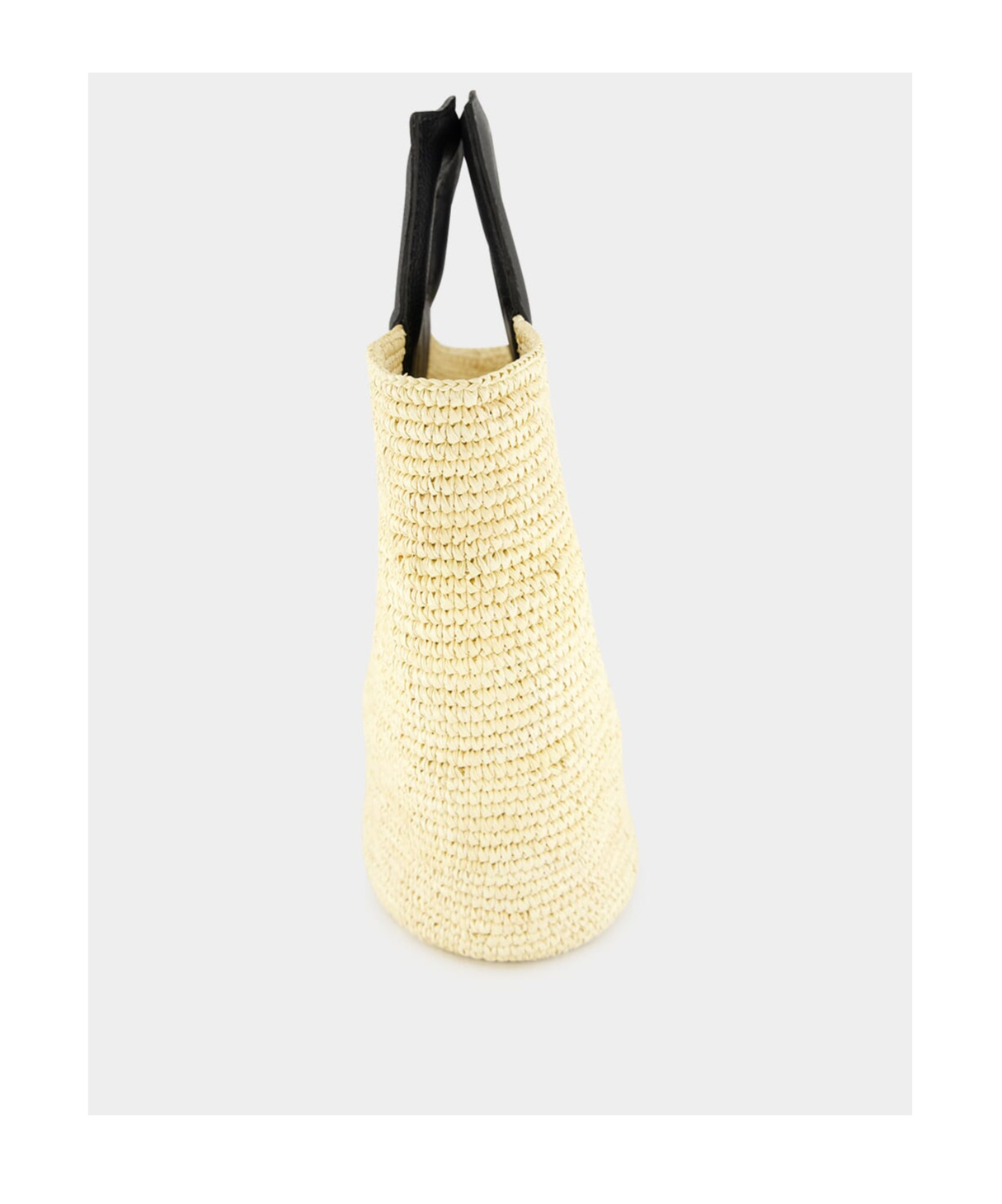 Sensi Studio Straw Leather-handle Tote Bag