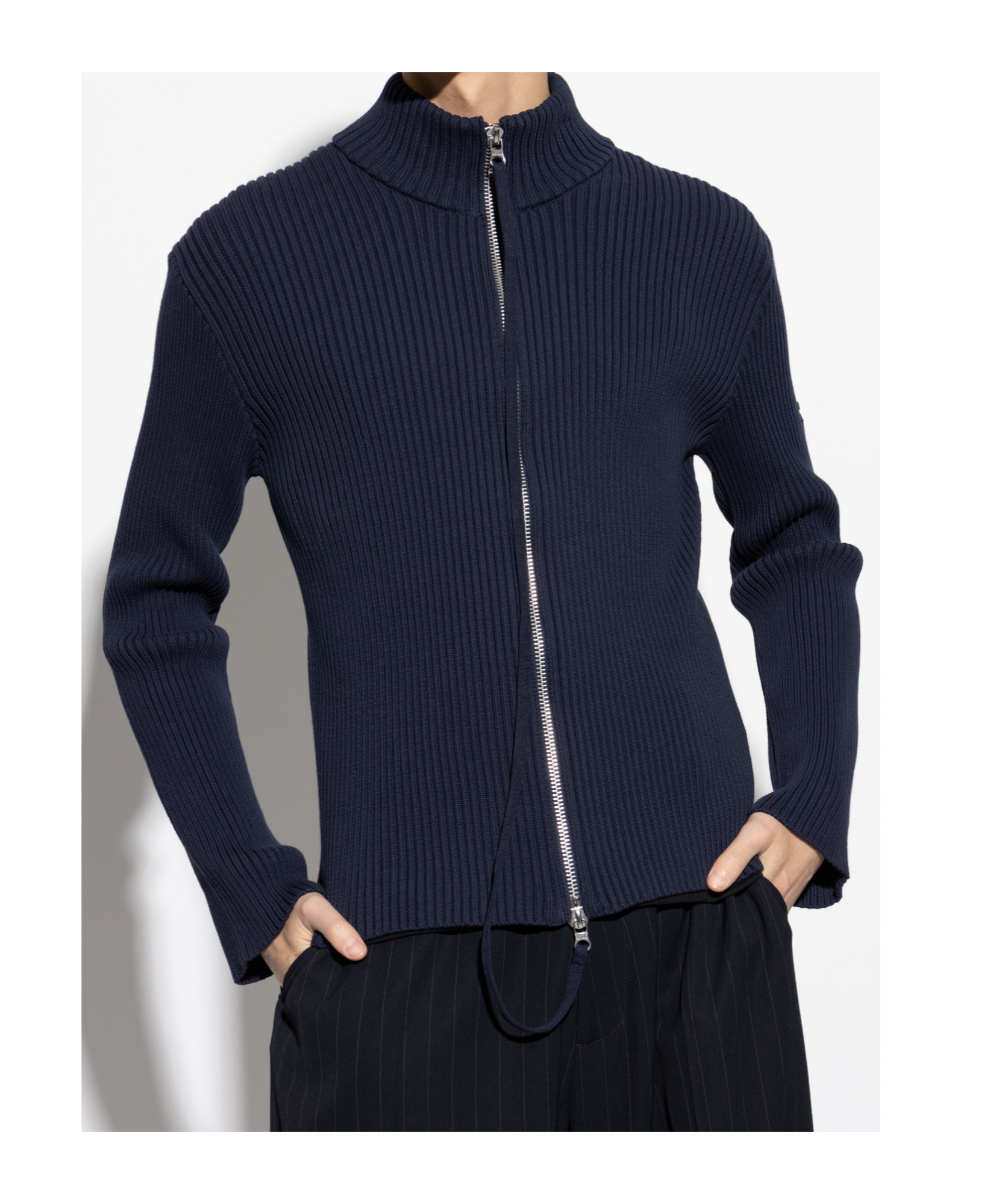Courrèges Zippered Cardigan In Black