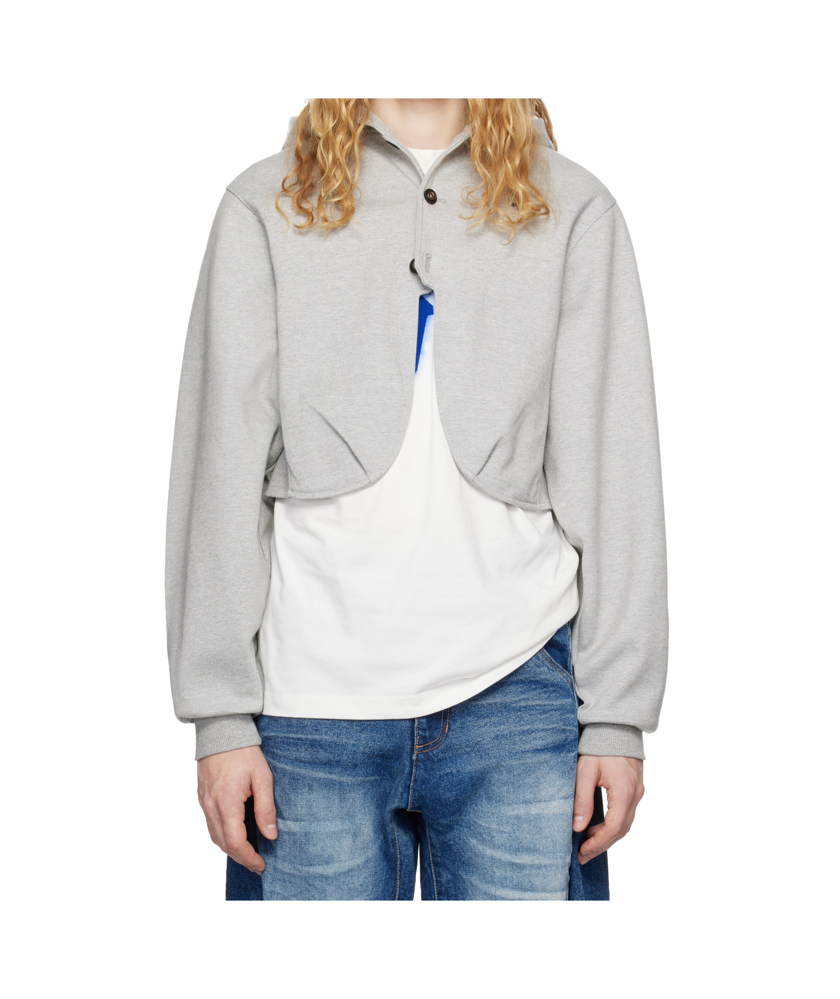 Ader Error Knitted Hoodie In White