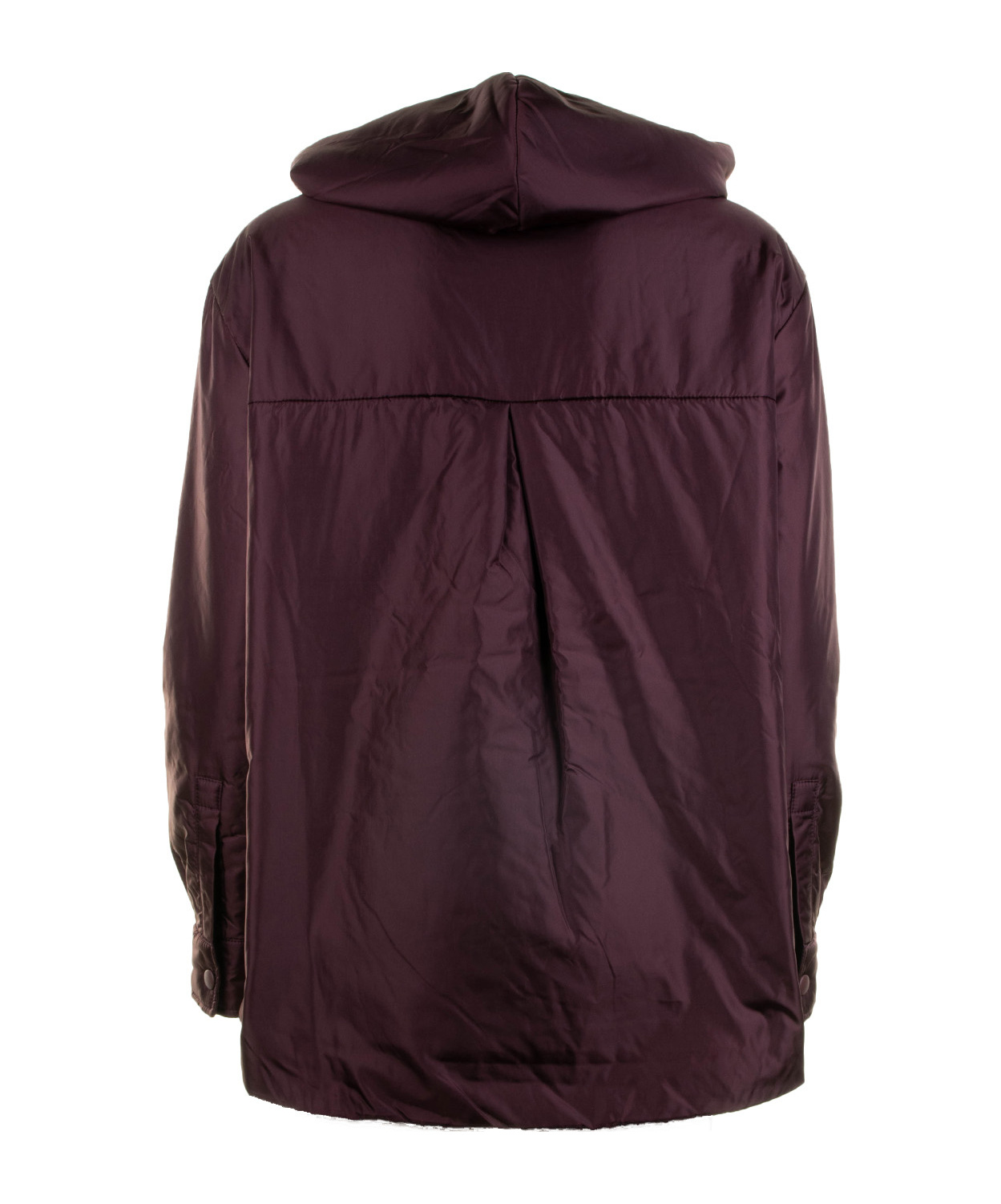 Aspesi Long-sleeved Button-up Hooded Jacket In Burgundy