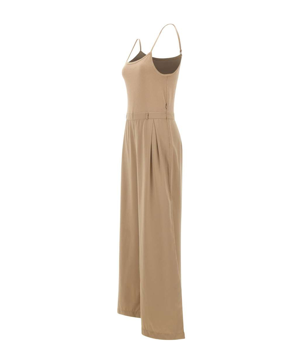 Kangra Cashmere Kangra Toffee Satin Knit Jumpsuit