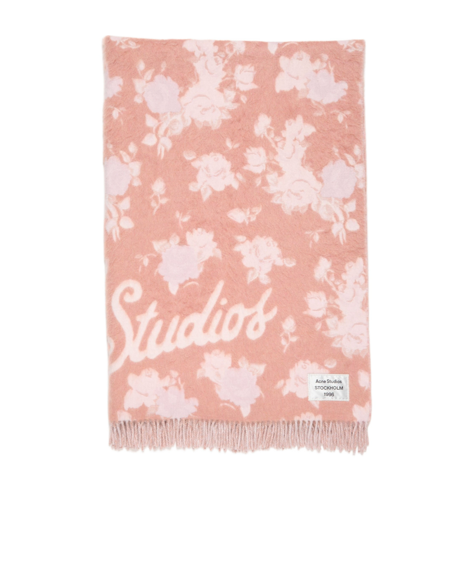 Acne Studios Logo-detail Scarf In Pink