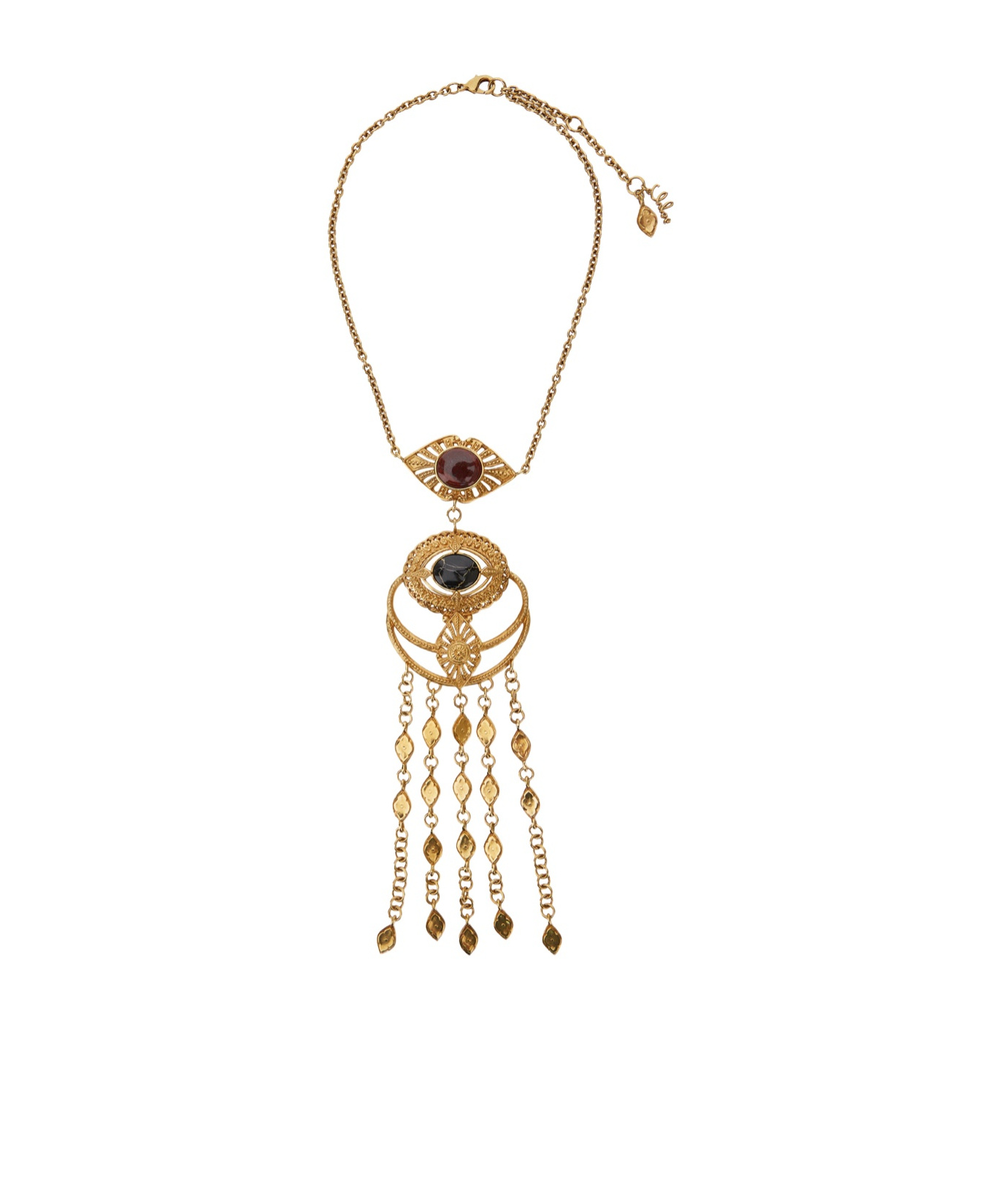 Chloé Metallic Necklace With Rear Claw Clasp Closure And Pendant In Brass Woman