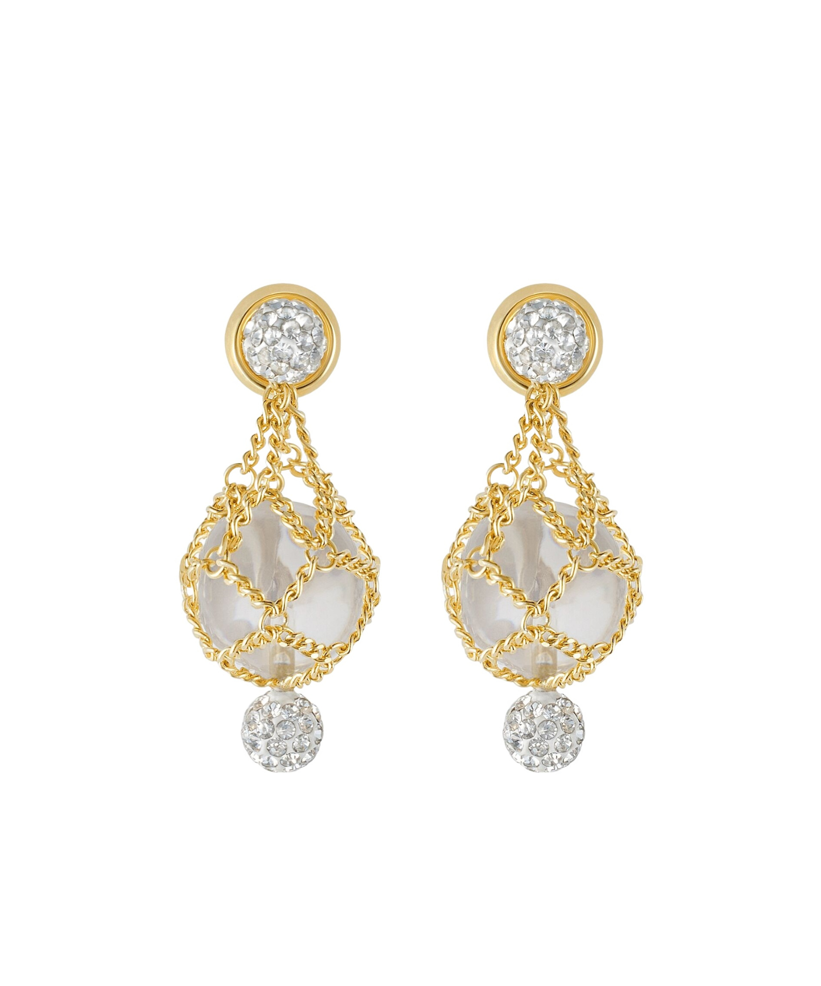 Givenchy Pearl Crystal Earrings In Yellow
