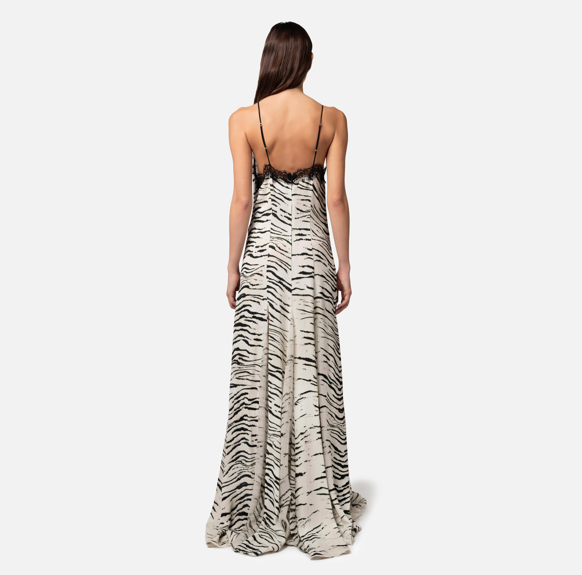 Elisabetta Franchi Animal-print Maxi Dress In White
