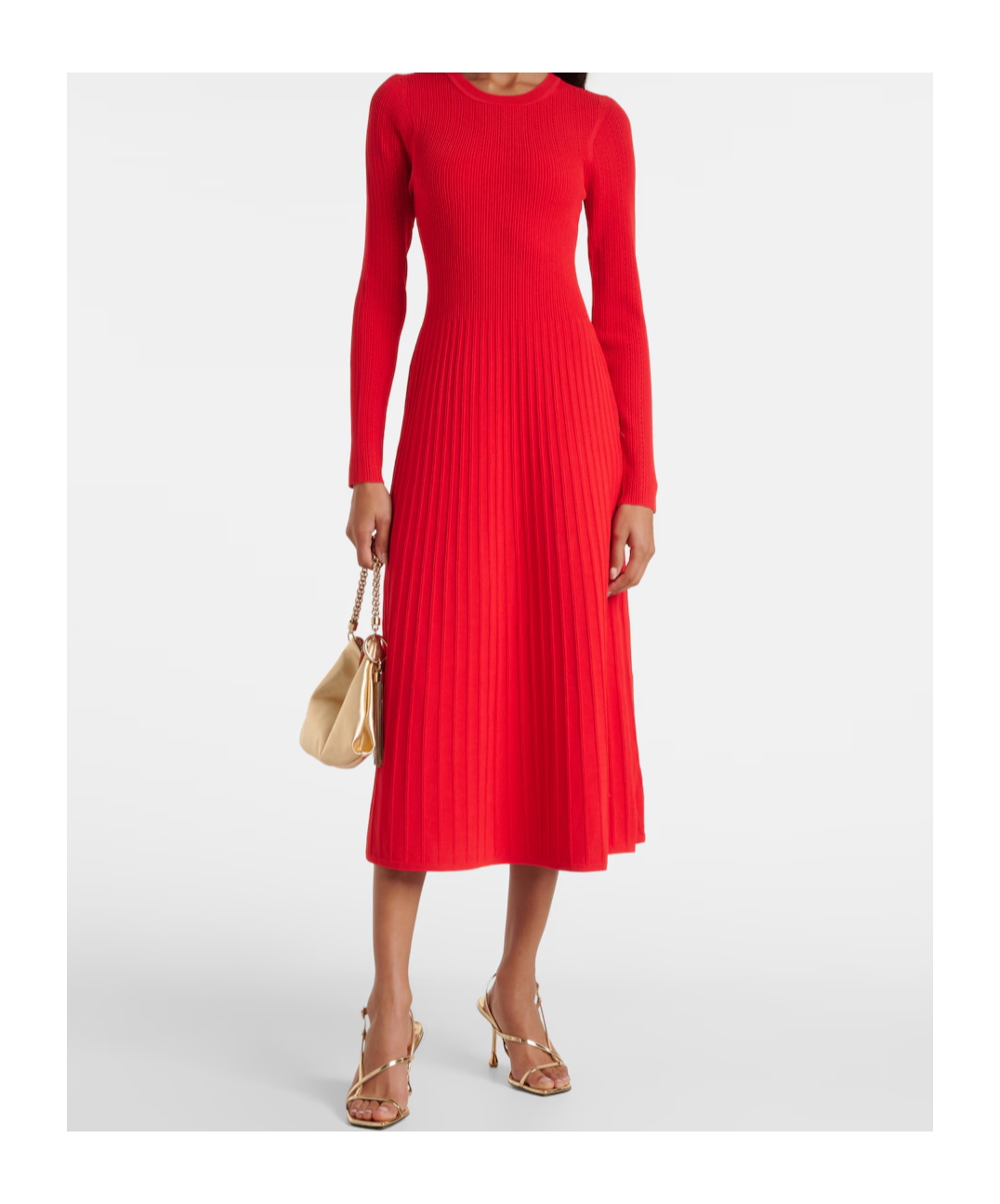 Veronica Beard Nami Ribbed-knit Sweater Dress In Red