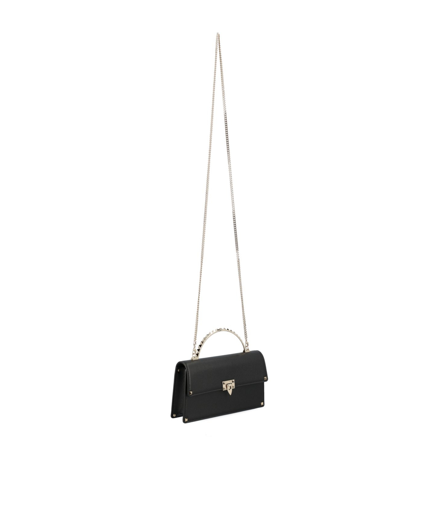 Valentino Garavani Rockstud Foldover Top Tote Bag In Black