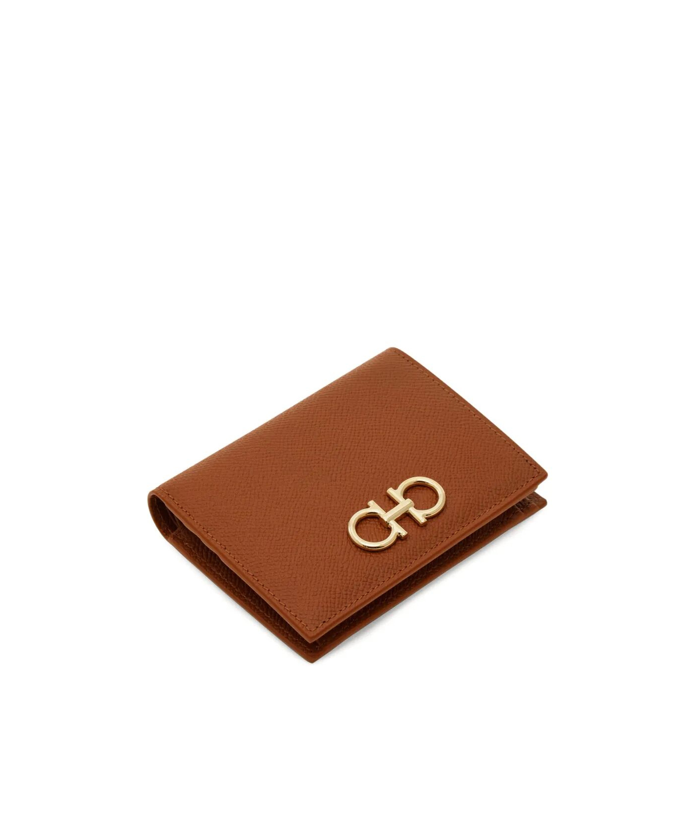 Ferragamo Compact Wallet Gold-tone Hardware In Brown