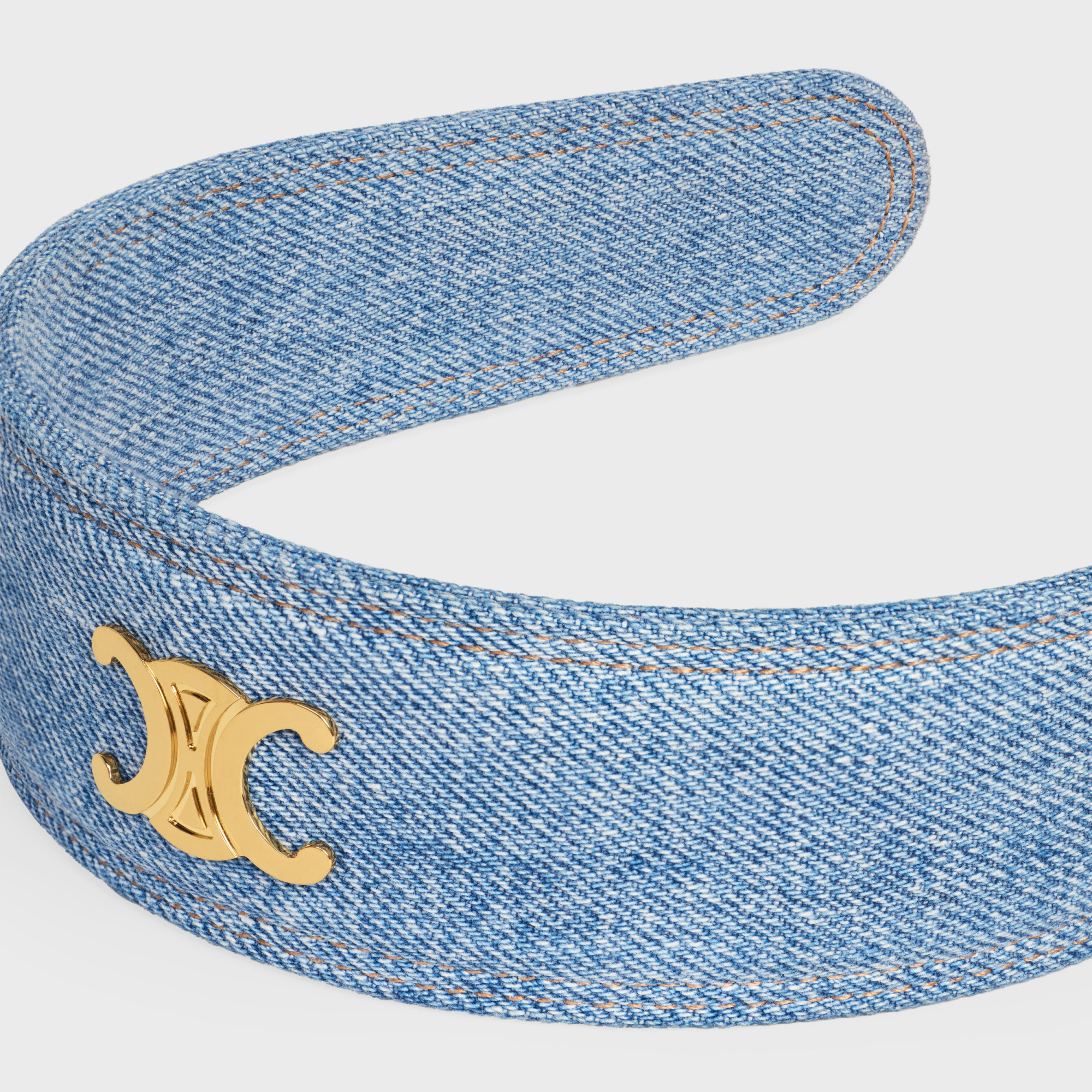 Celine Headband In Cotton And Brass With Gold Finish In Blue/gold