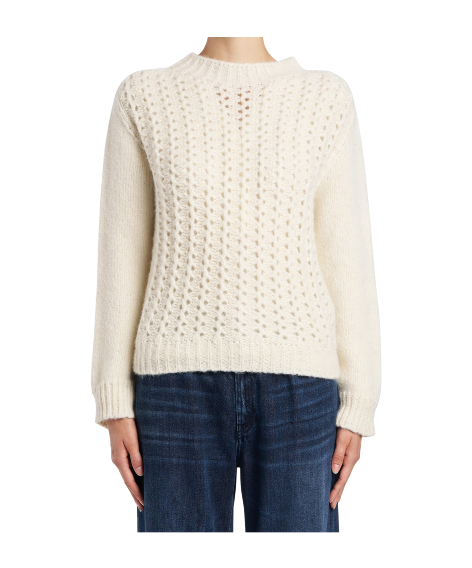 Dondup White Sweater With Classic Fit In Neutral