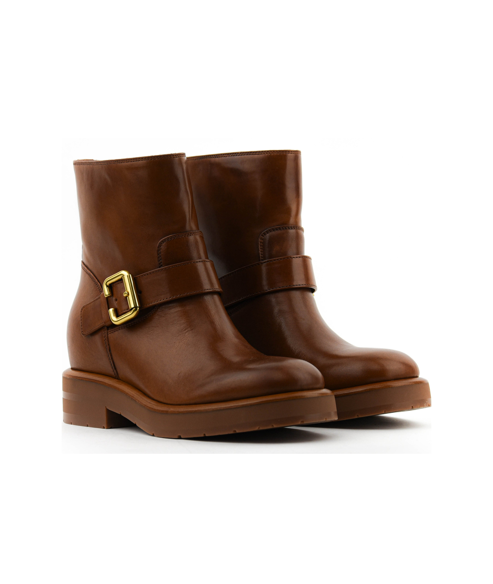 Chloé Coddington Leather Ankle Boots In Brown