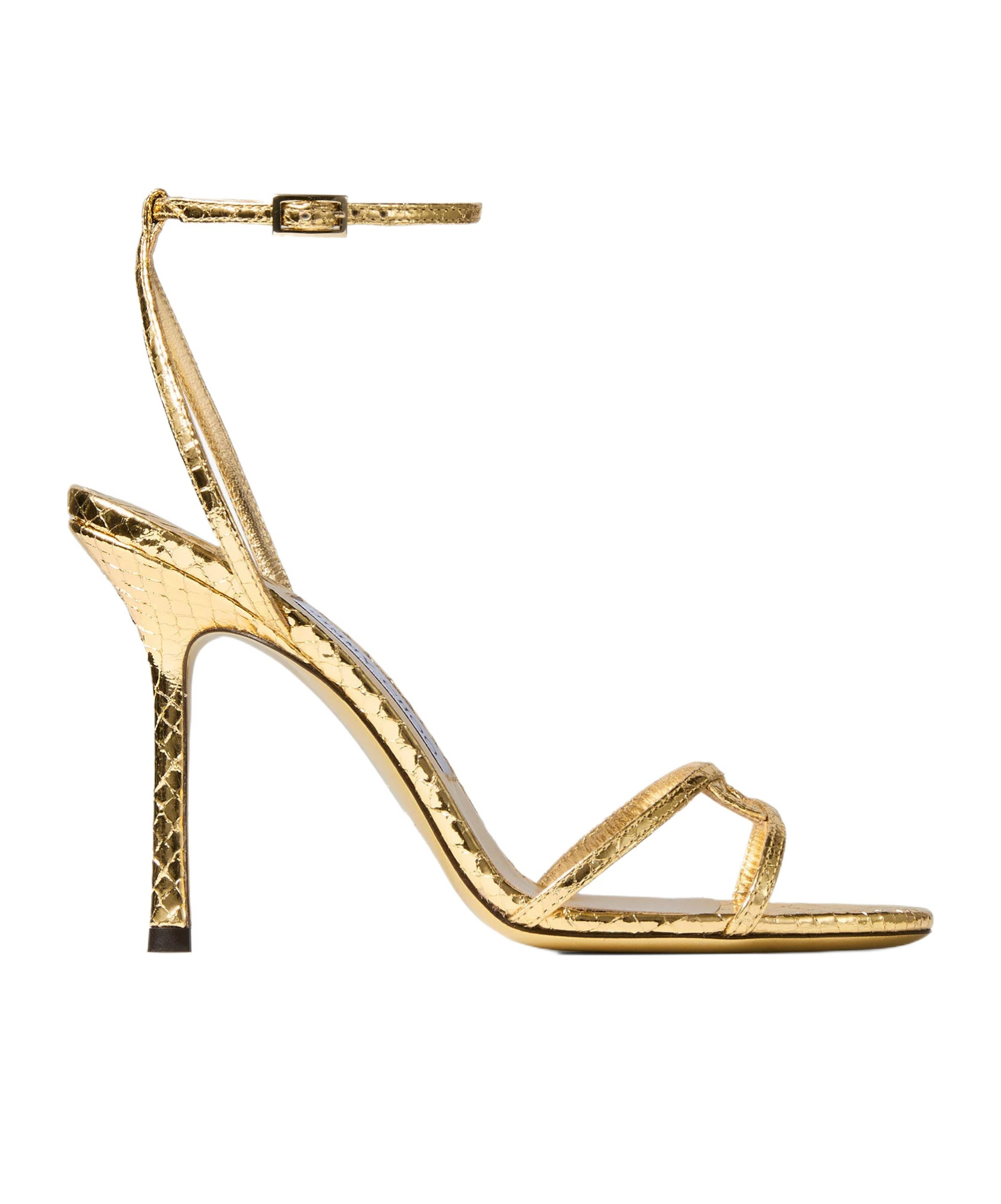 Jimmy Choo 1998 Leo 100 Gold Leather Sandals In Gold