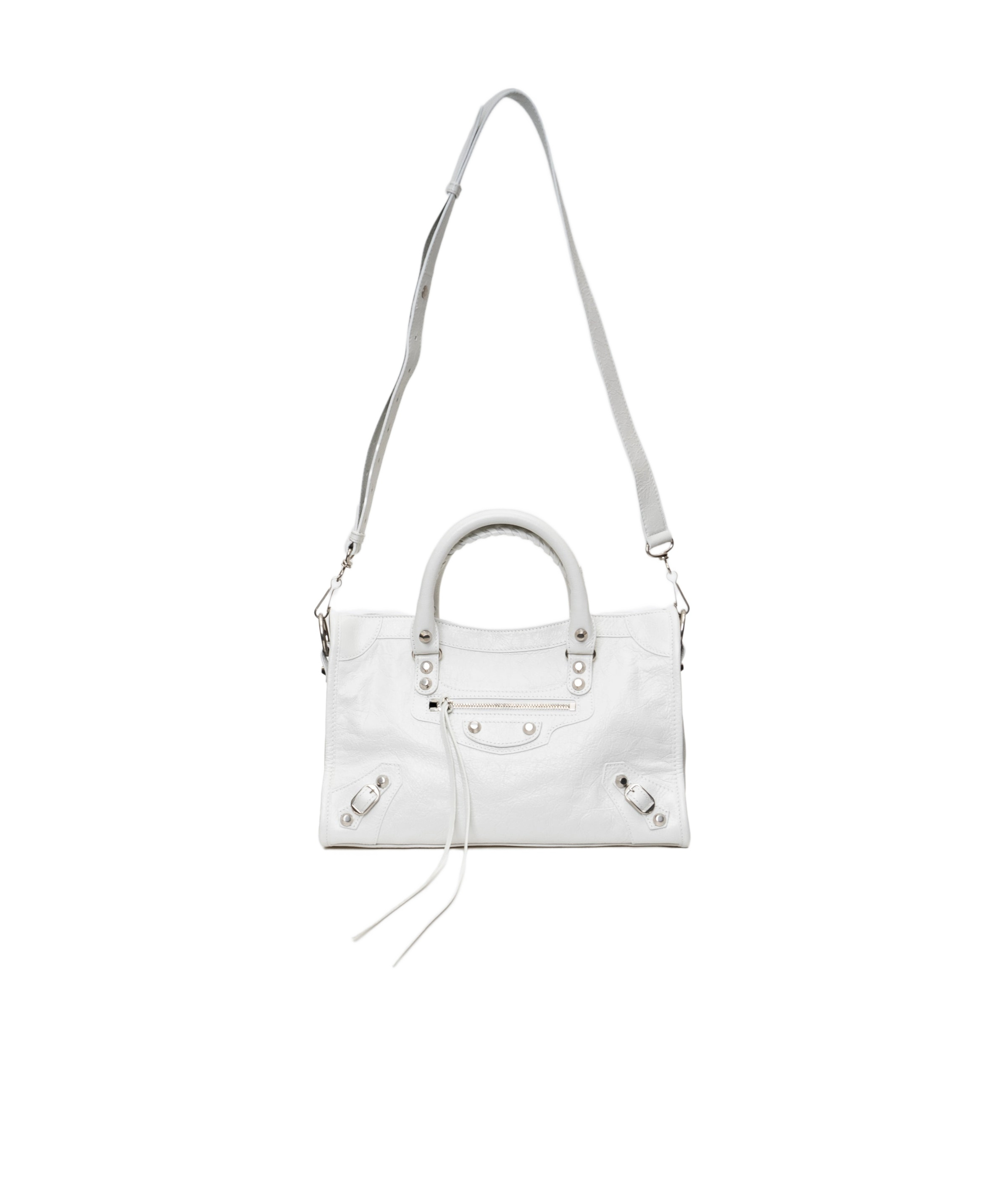 Balenciaga Le City Top Handle Bag In White