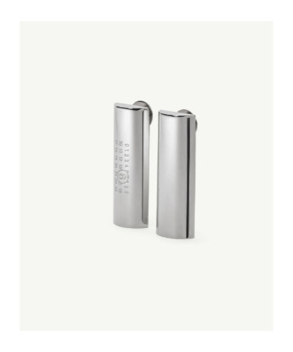 Mm6 Maison Margiela Numbers-motif Earrings In Metallic