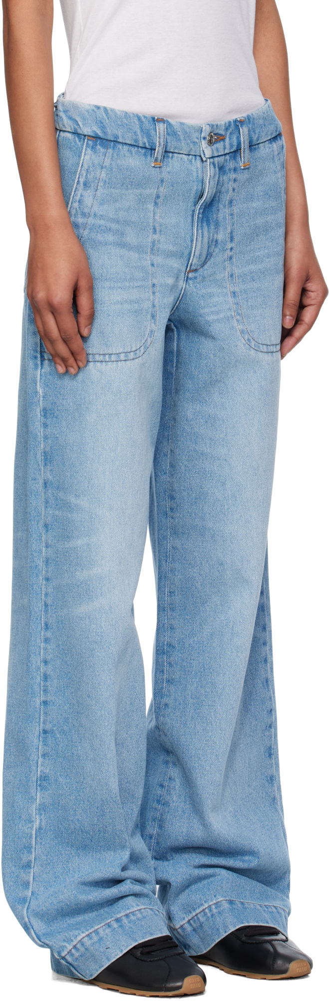 Apc Jeans With Belt Loops In Blue