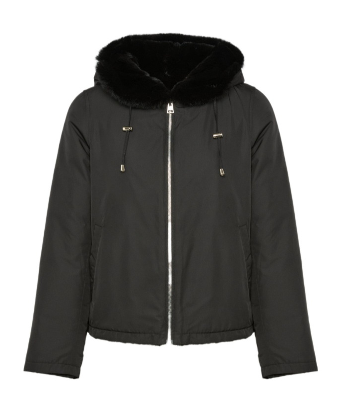 Yves Salomon Hooded Jacket In Gray