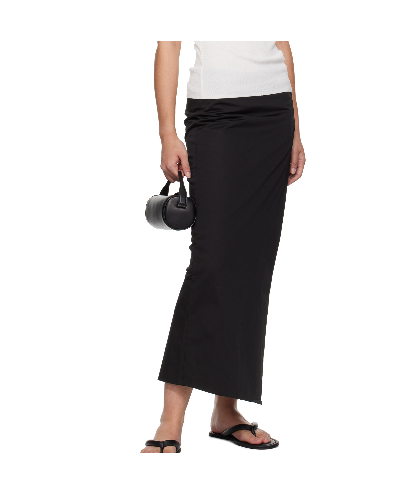 St Agni Stretch Organic Cotton-blend Twill Midi Skirt