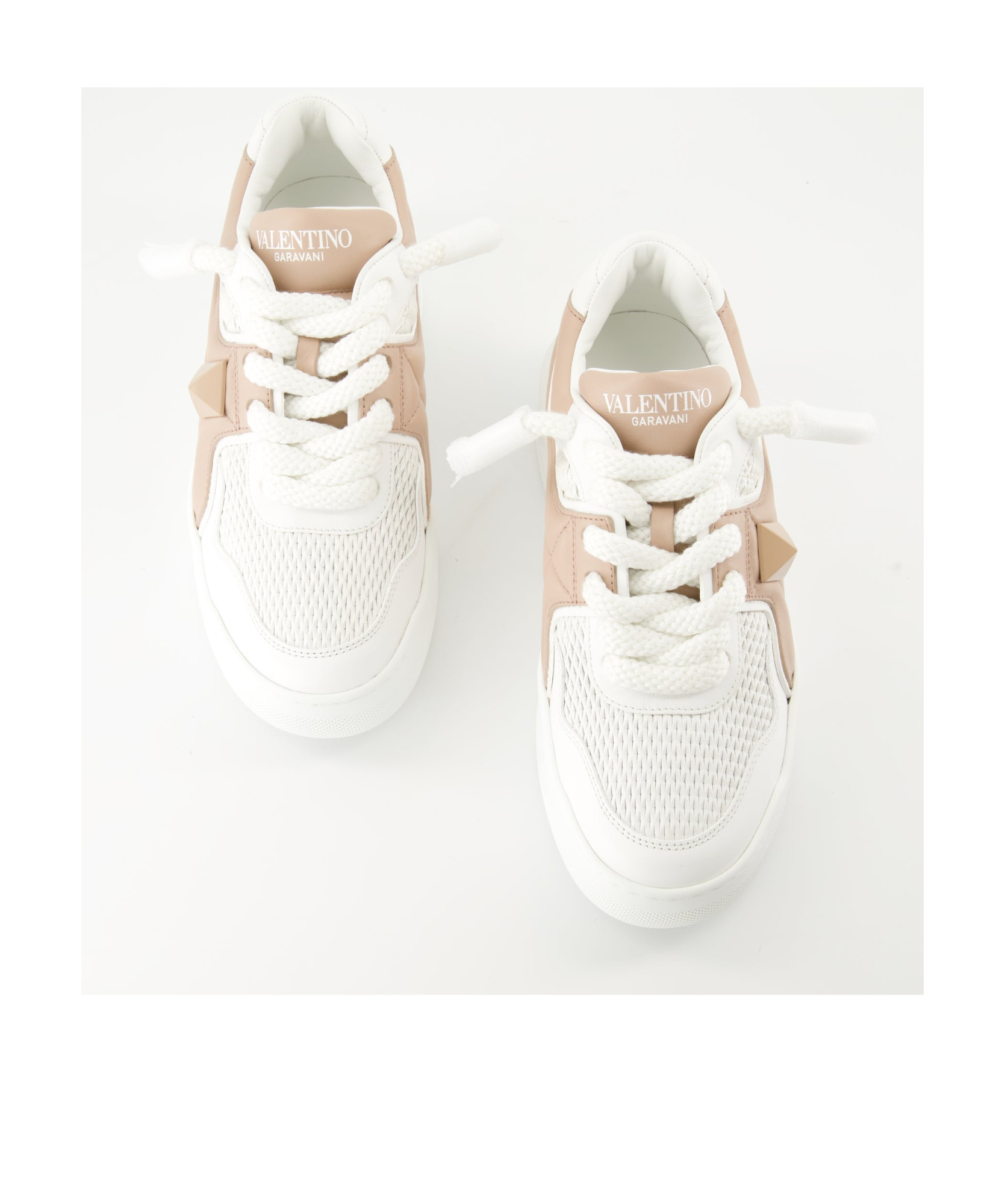 Shop Valentino Garavani One Stud Xl Lace-up Sneakers In White
