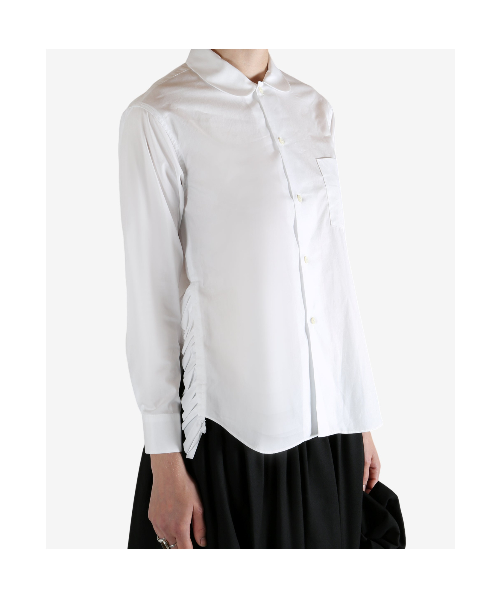 Comme Des Garçons Long-sleeved Shirt In White