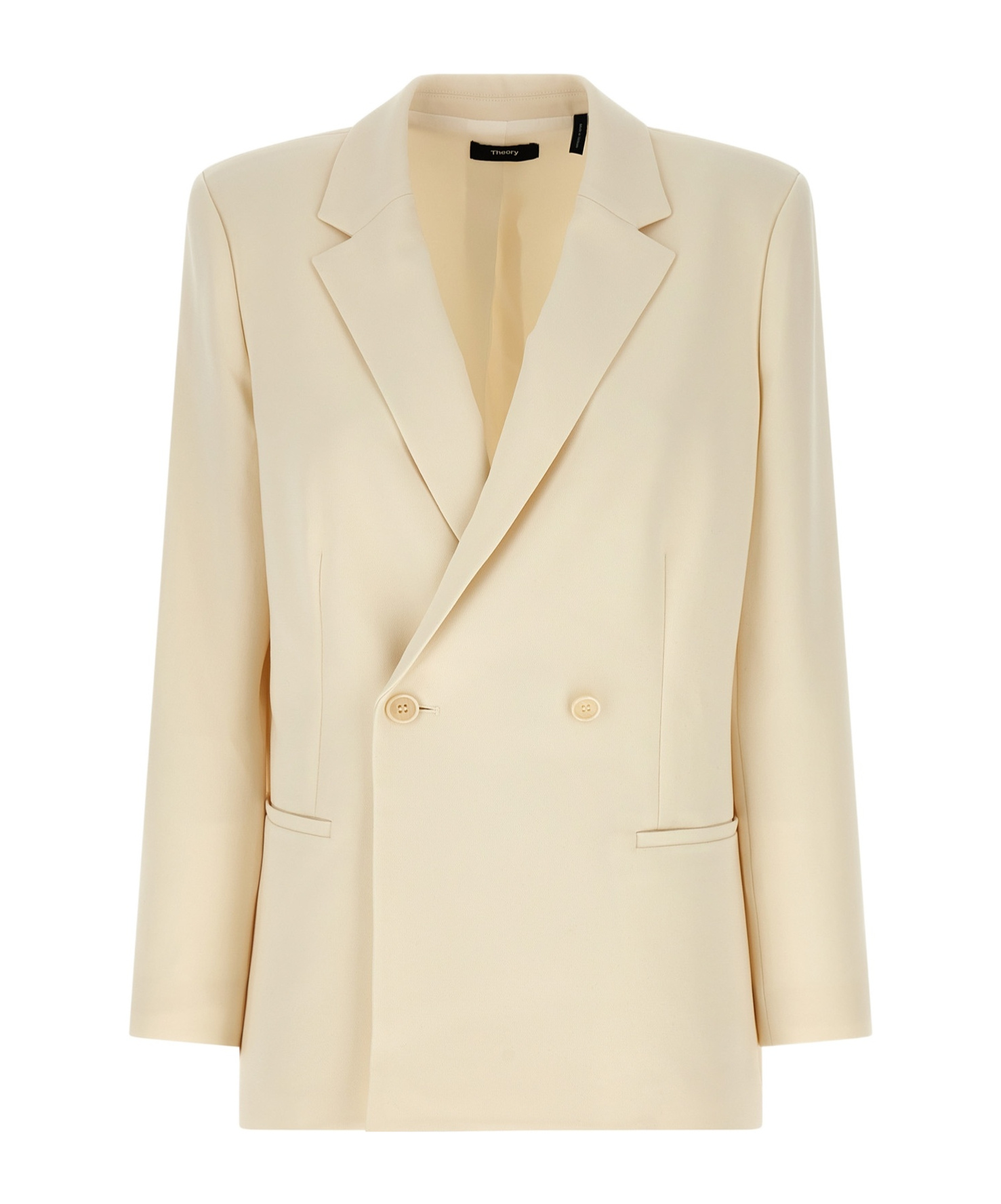 Theory Blazer Double-breasted Notched Lapels In Nude