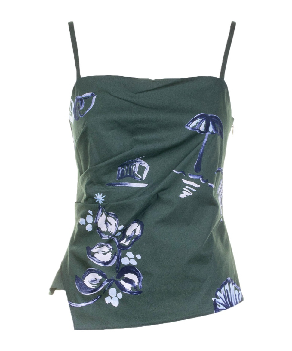 Marella Green Top With Floral Pattern