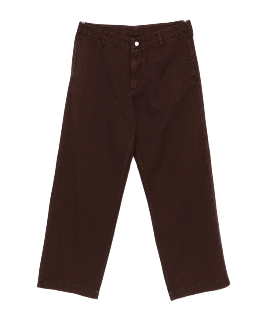 Emporio Armani Wide Leg Trousers With Side And Back Pockets In Brown