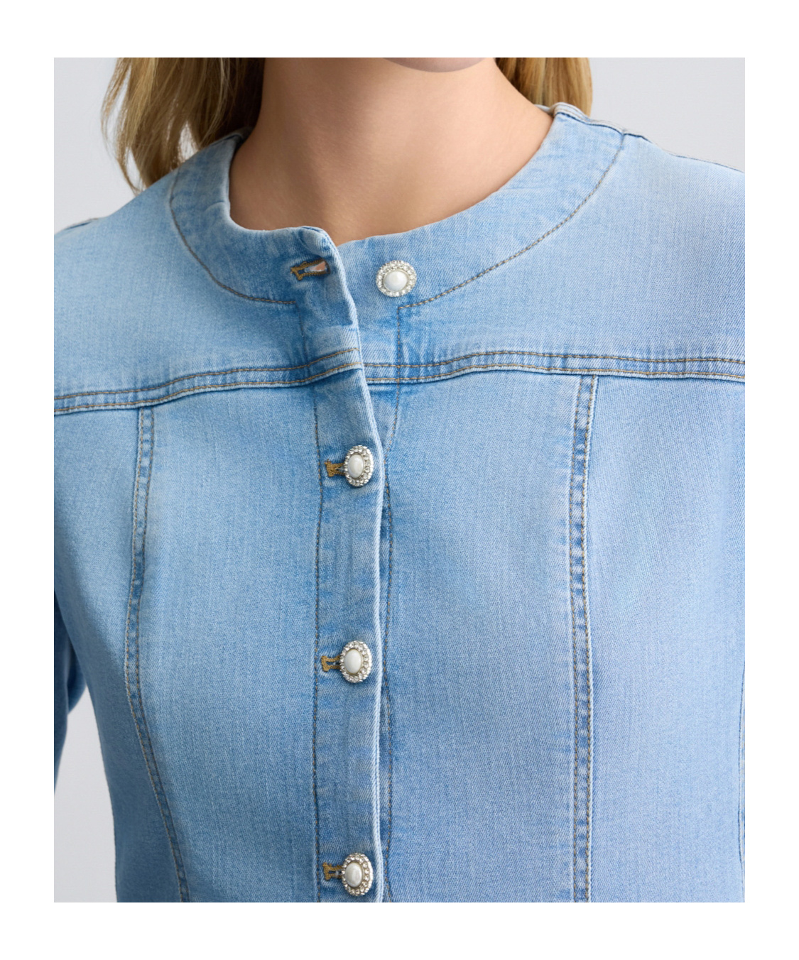 Shop Liu •jo Liu Jo Button-up Denim Jacket In Blue