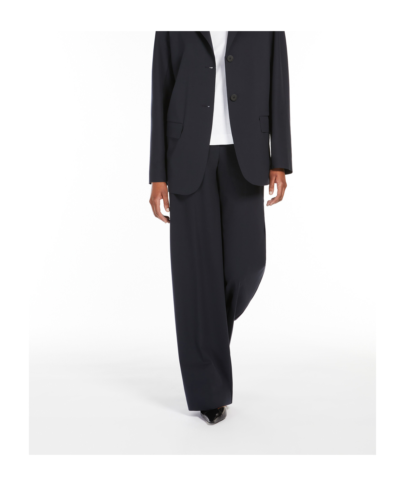 Max Mara Straight Casual Pants In Black