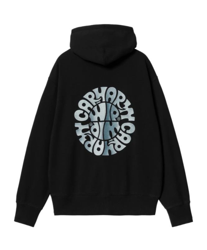 Carhartt Wip Hooded Jazzy Seweat Jacket In Black/sky